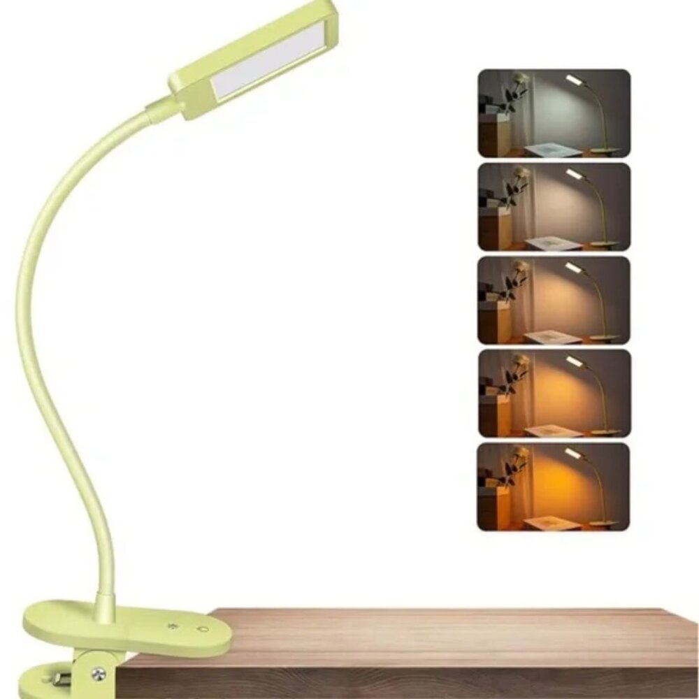 NEW Clip Reading Light Amber Light Bed Computer Reading Rechargeable 5 Colors